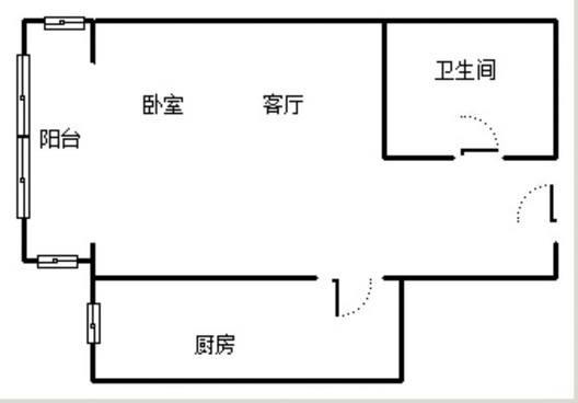 名流一品1室1厅1卫户型图