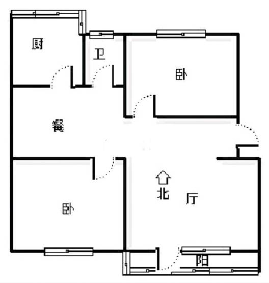 欣欣庄园2室2厅1卫户型图