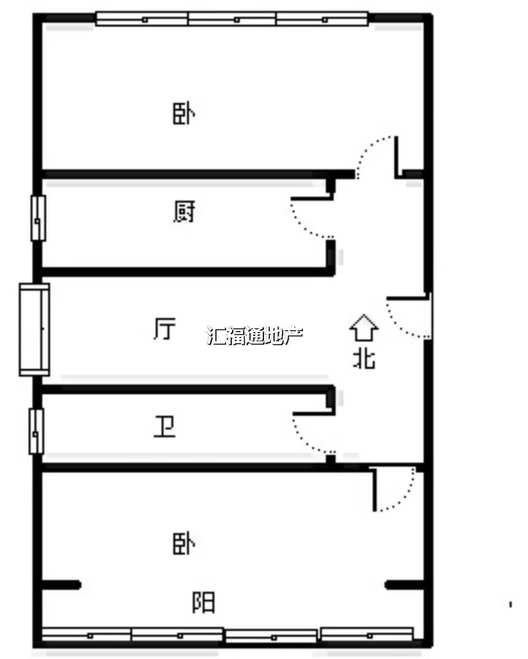 惠友康庭二期2室1厅1卫户型图