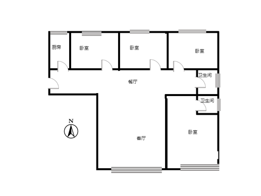 高铁新干线4室2厅2卫户型图