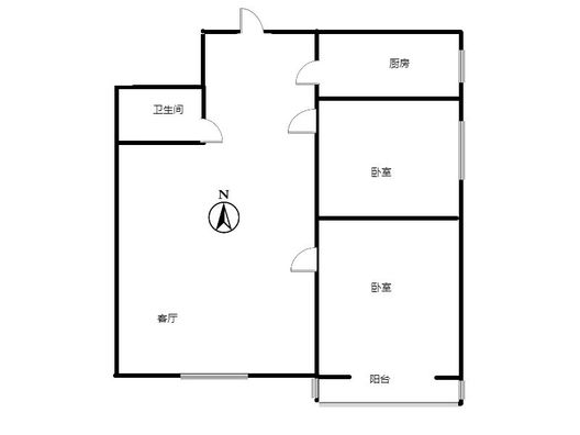 惠友荷园2室1厅1卫户型图