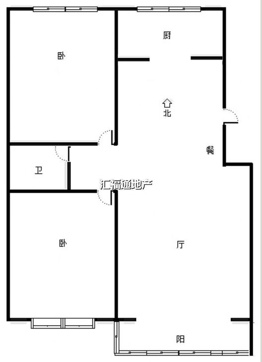 军怡家园2室2厅1卫户型图