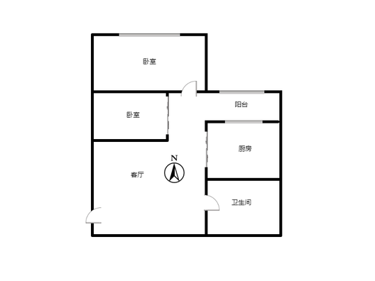 鸿盛凯旋门2室1厅1卫户型图
