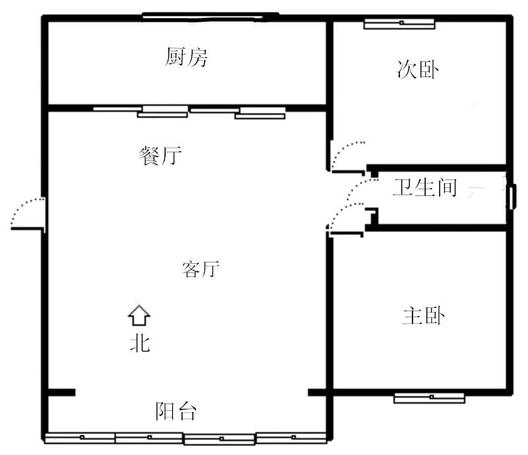 燕赵花园2室2厅1卫户型图