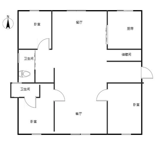 华远和府二期3室2厅2卫户型图