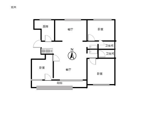 中冶未来城3室2厅2卫户型图
