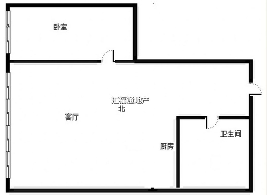 京第银座1室1厅1卫户型图