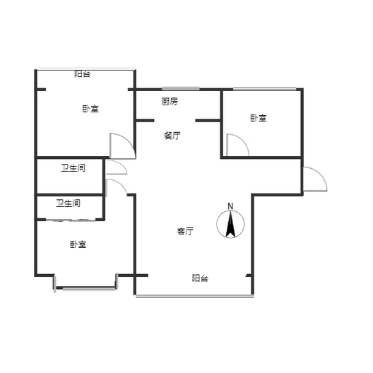 惠友万悦城3室2厅2卫户型图