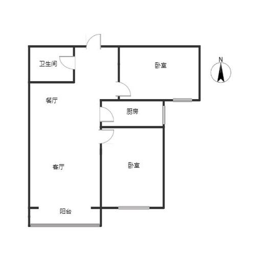 K2狮子城2室2厅1卫户型图