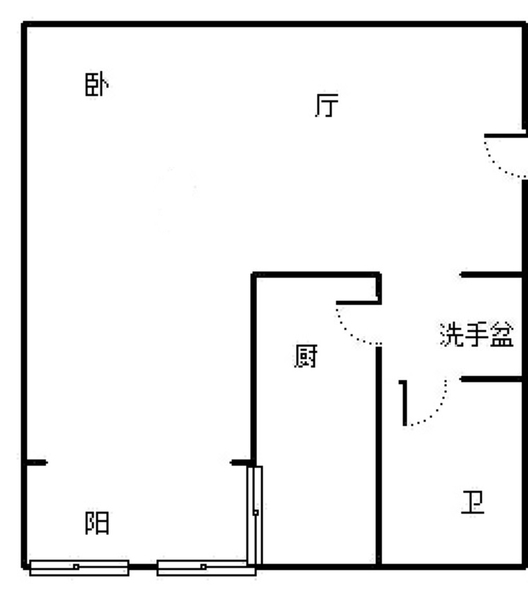 天保郦景1室1厅1卫户型图