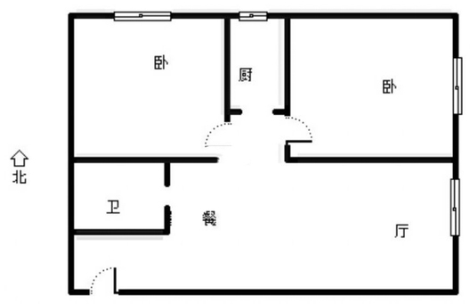 九里京城2室2厅1卫户型图