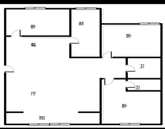 唐人花园3室2厅2卫户型图