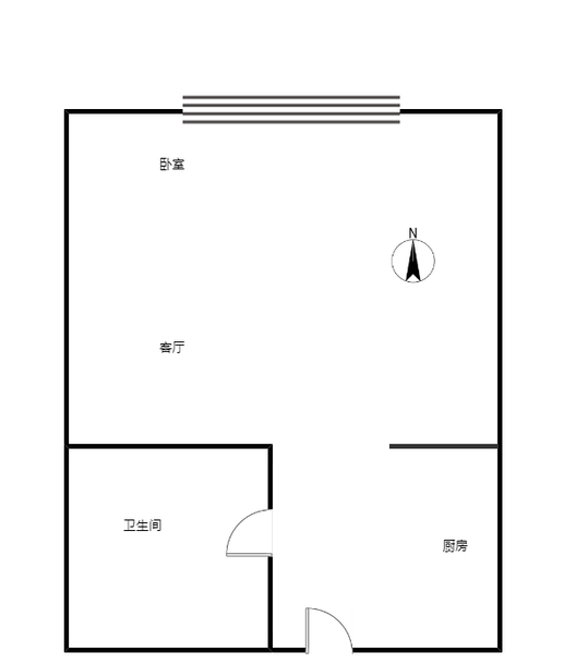 京第银座1室1厅1卫户型图