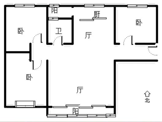 华融现代城3室2厅1卫户型图