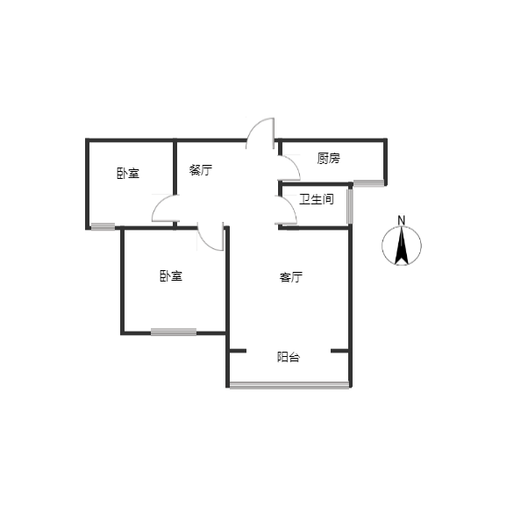 祥云瑞景二期2室2厅1卫户型图