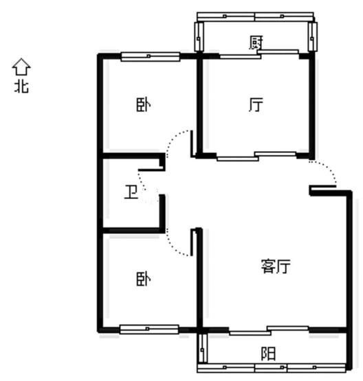 金冠家园2室2厅1卫户型图