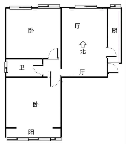 公园壹号2室2厅1卫户型图