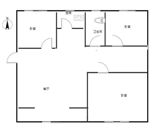 华融现代城3室2厅1卫户型图