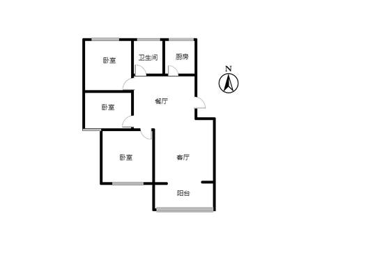天筑逸城3室2厅1卫户型图