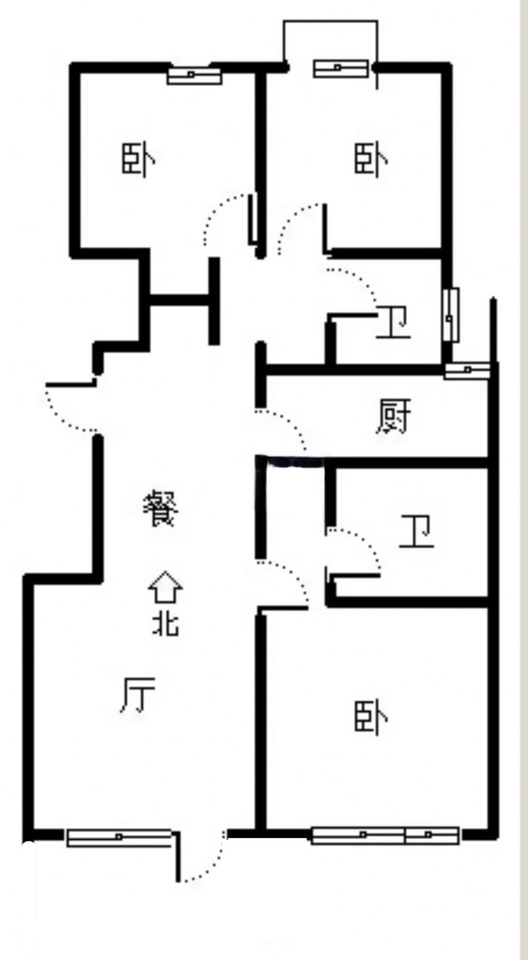 桃源新都孔雀城3室2厅2卫户型图