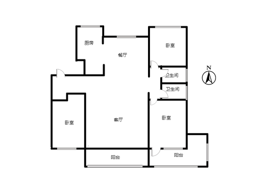 香邑溪谷玫瑰园3室2厅2卫户型图