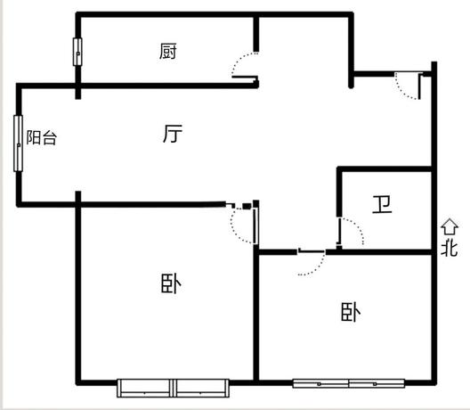新加坡花园2室2厅1卫户型图