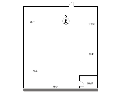 IFC国际金融中心1室1厅1卫户型图