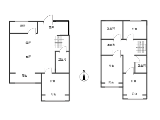 鸿坤理想尔湾4室2厅3卫户型图