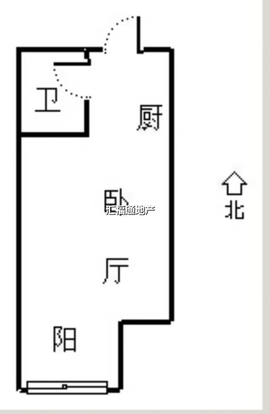 万科城际之光1室1厅1卫户型图