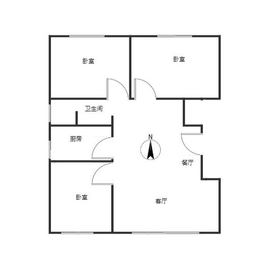 华远和府一期3室2厅1卫户型图