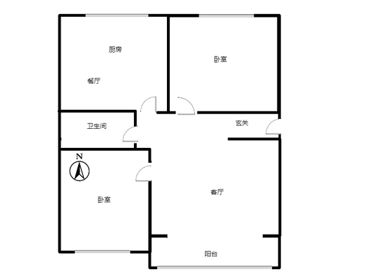 研制厂小区2室2厅1卫户型图