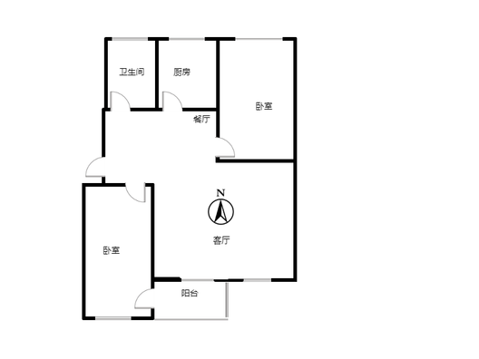 范阳小区2室2厅1卫户型图