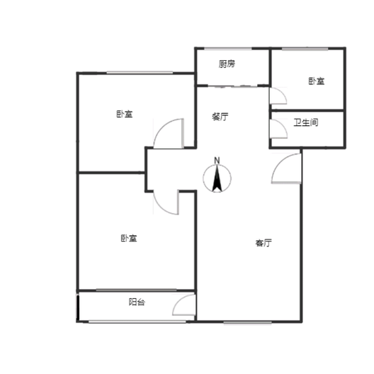 新星小区3室2厅1卫户型图