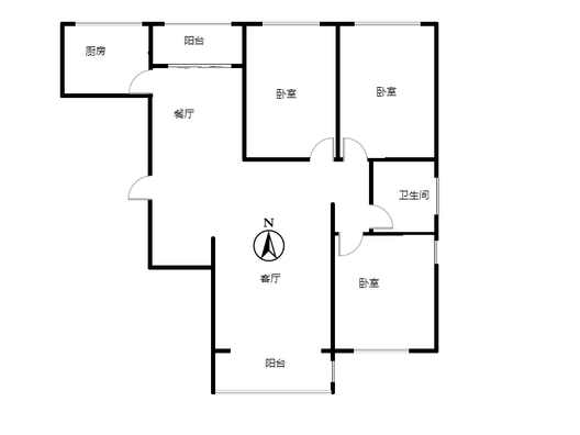 盛世佳园3室2厅1卫户型图