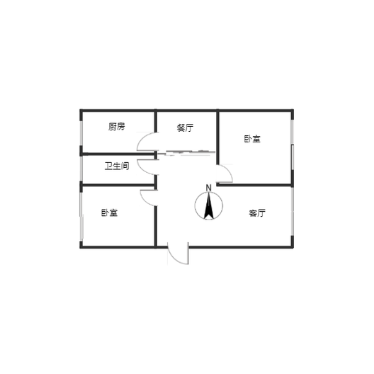 发发商城2室2厅1卫户型图