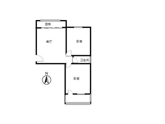 乐亨小区2室1厅1卫户型图