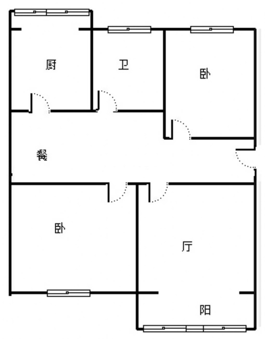 建厂局设计院家属楼2室2厅1卫户型图