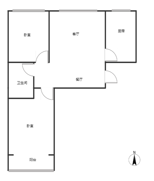 天保绿城2室2厅1卫户型图