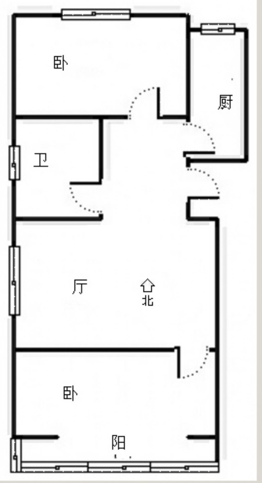 强舜铭城2室1厅1卫户型图