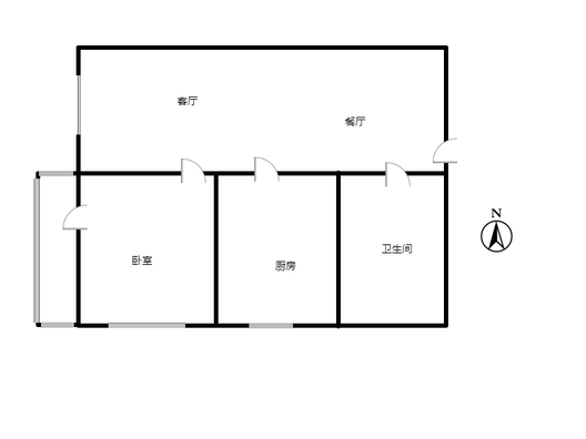 宏远宜居园1室2厅1卫户型图