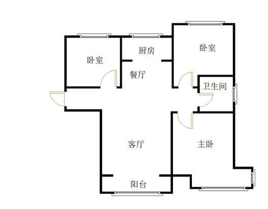 香邑溪谷一期3室2厅1卫户型图