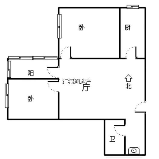 公园壹号2室1厅1卫户型图