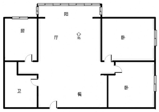 翡翠城（涿郡东区）2室2厅1卫户型图