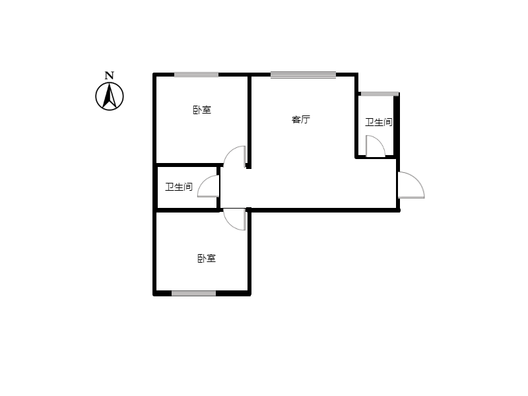 水岸花城2室2厅1卫户型图