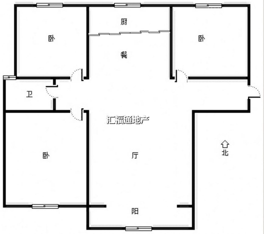 天伦湾一期3室2厅1卫户型图