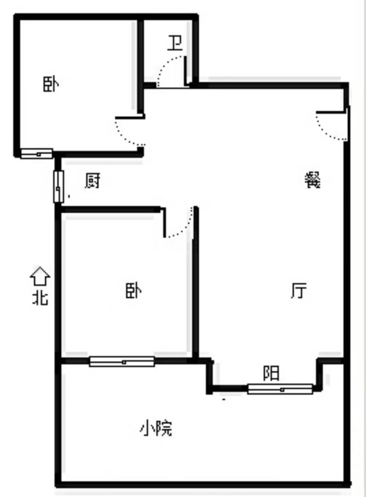 惠友荷园2室2厅1卫户型图