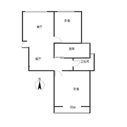 云景城2室2厅1卫户型图