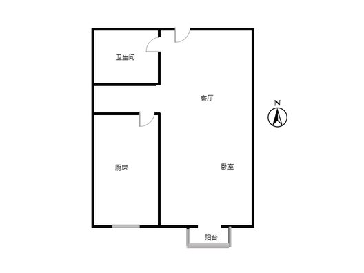 汇元和顺1室1厅1卫户型图