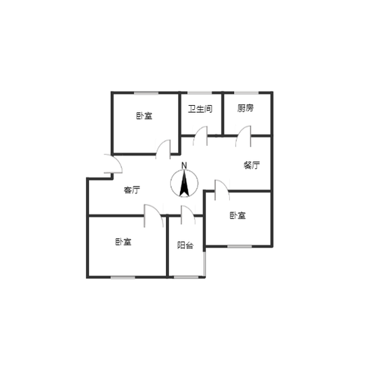 东兴小区（西院）3室2厅1卫户型图