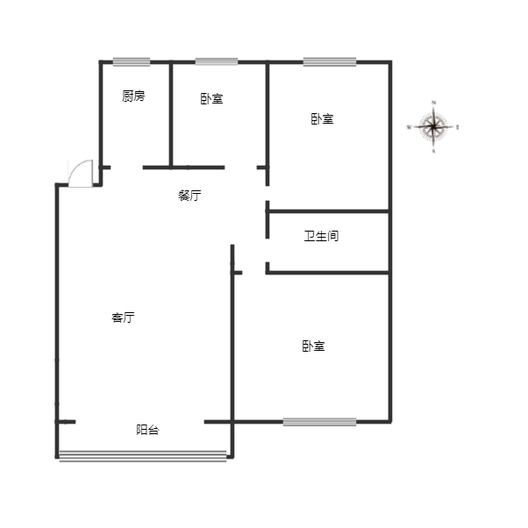 晨光小区3室2厅1卫户型图